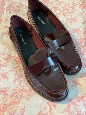 Old Navy Glossy Penny Loafers - Deep Wine
